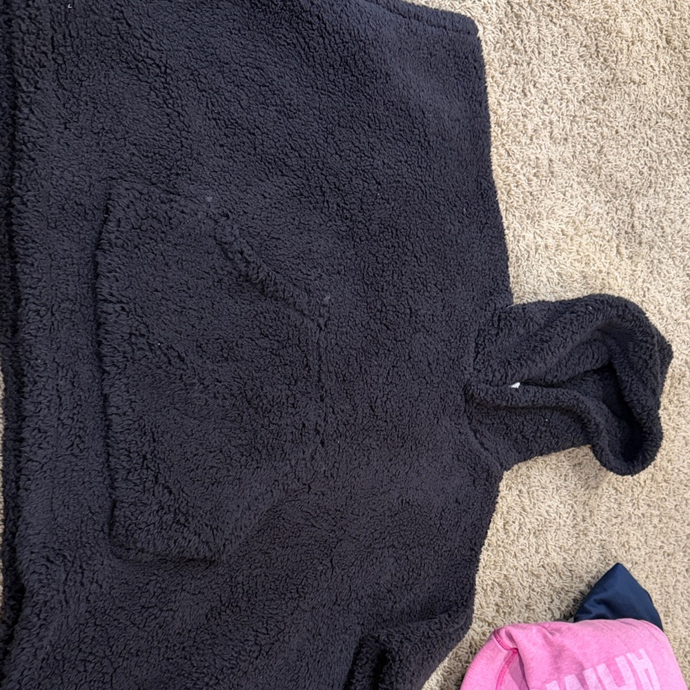 Cozy Black Sherpa cape